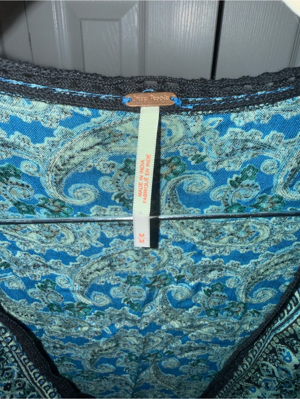 Free People Luna Scarf Paisley Print Boho V-Neck Tunic Mini Dress - Picture 4 of 6